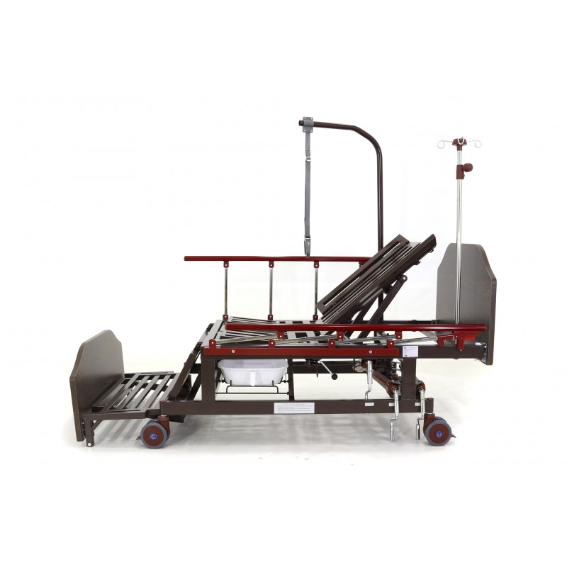 Кровать механическая Med-Mos  E-45A (ММ-5624Н-02) с боковым переворачиванием, туалетным устройством и функцией «кардиокресло»