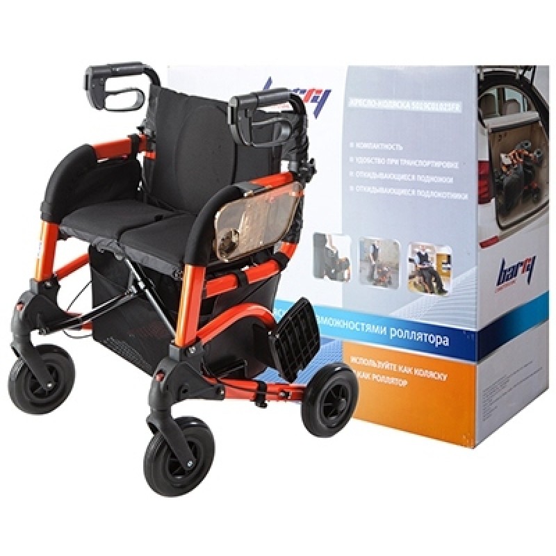 Кресло-каталка - роллятор (2 в 1) с подножками 5019С0102SFR