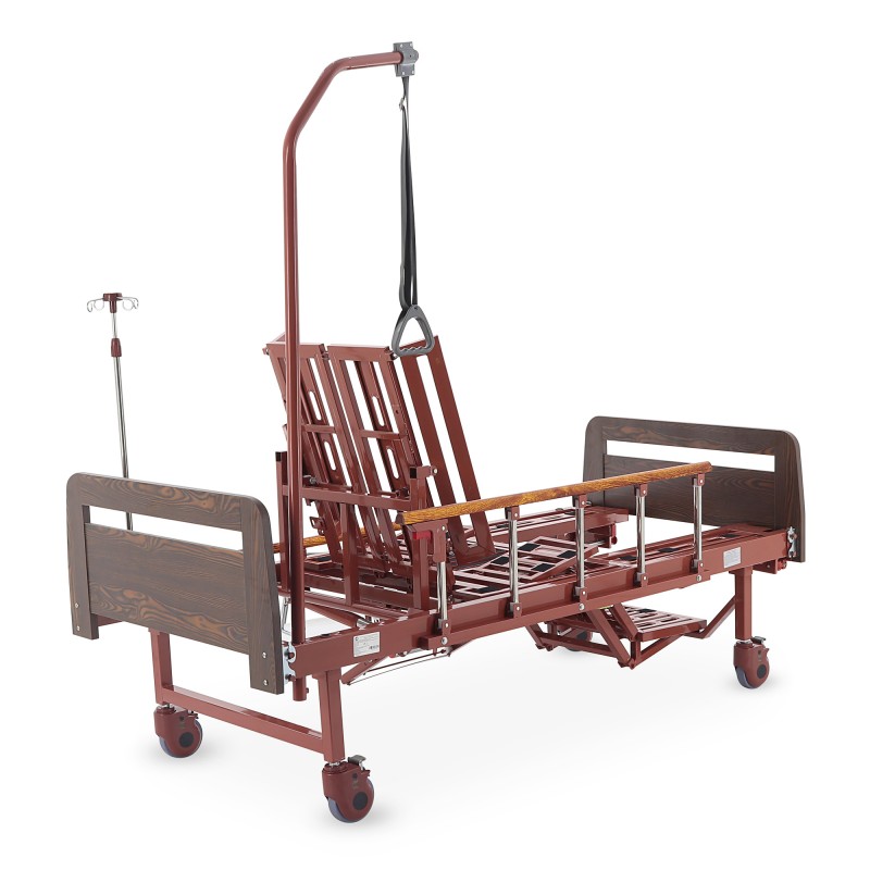 Кровать механическая Med-Mos YG-5 (ММ-5124Д-01) с боковым переворачиванием, туалетным устройством и функцией «кардиокресло»