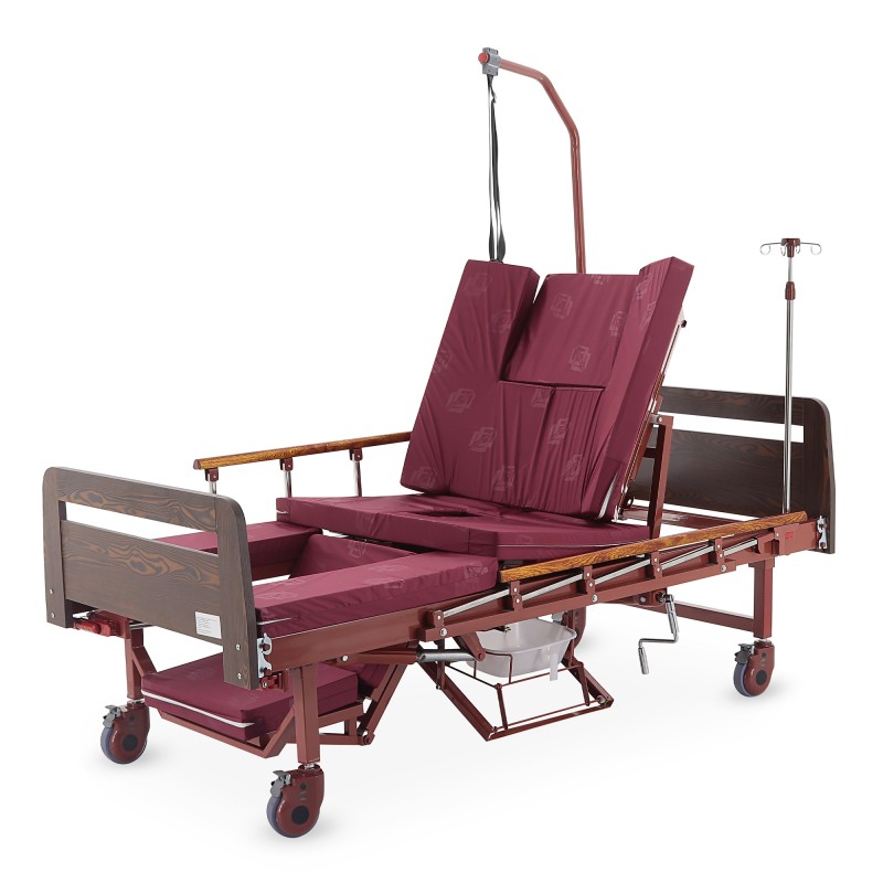 Кровать механическая Med-Mos YG-5 (ММ-5124Д-01) с боковым переворачиванием, туалетным устройством и функцией «кардиокресло»