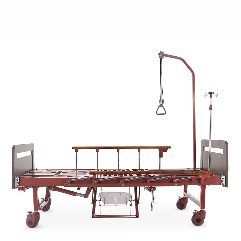 Кровать механическая Med-Mos YG-5 (ММ-5124Д-01) с боковым переворачиванием, туалетным устройством и функцией «кардиокресло»