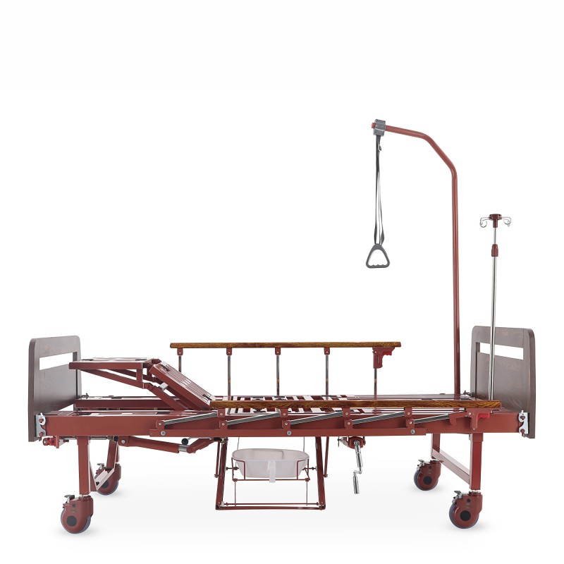 Кровать механическая Med-Mos YG-5 (ММ-5124Д-01) с боковым переворачиванием, туалетным устройством и функцией «кардиокресло»