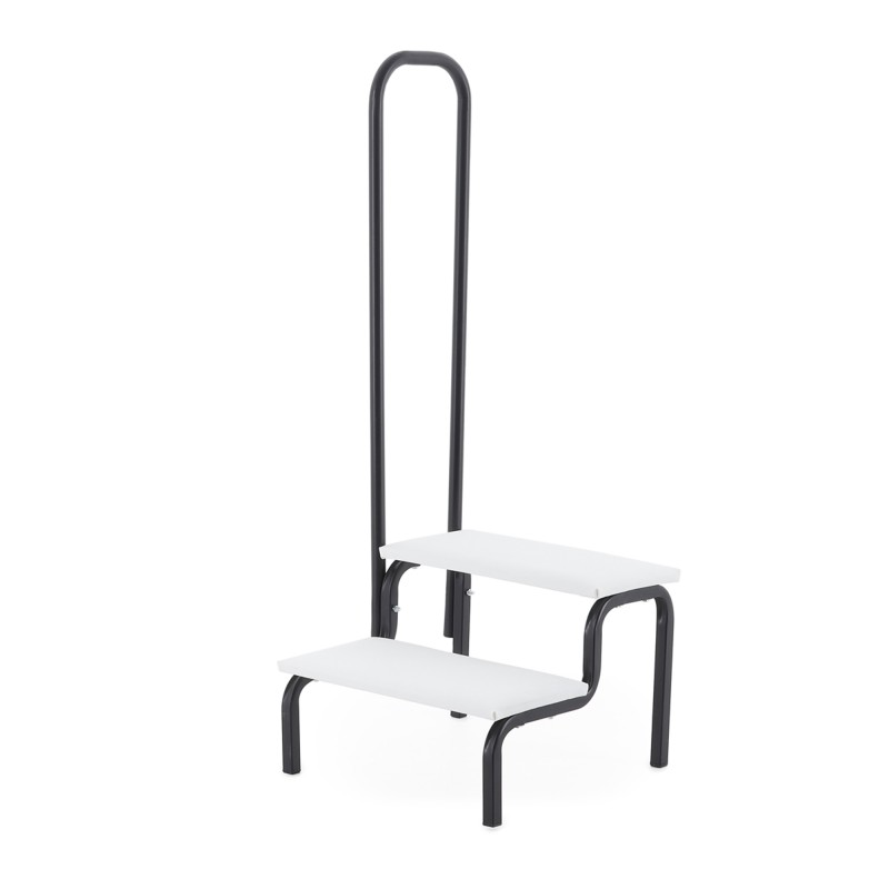 Ступени СТ-5 Belberg Black Edition с черным поручнем для ванной комнаты