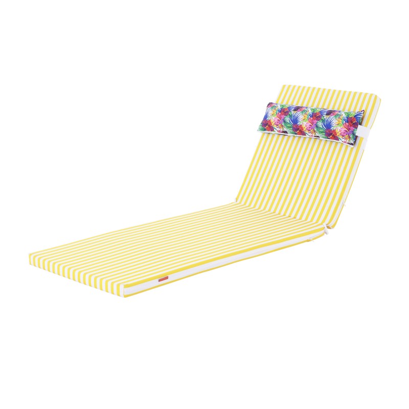 Матрас для шезлонга (Yellow-Stripe-подголовник)