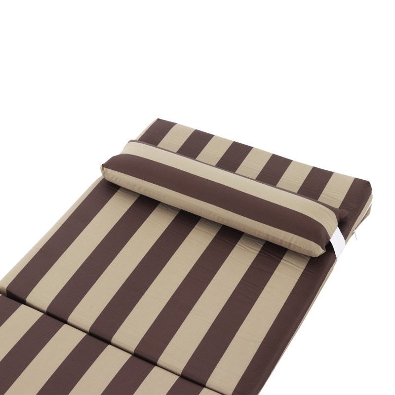 Матрас для шезлонга (Коричневая-Полоса-подголовник)