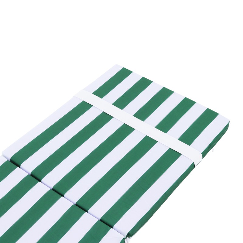 Матрас для шезлонга (зелено-белая- полоса)