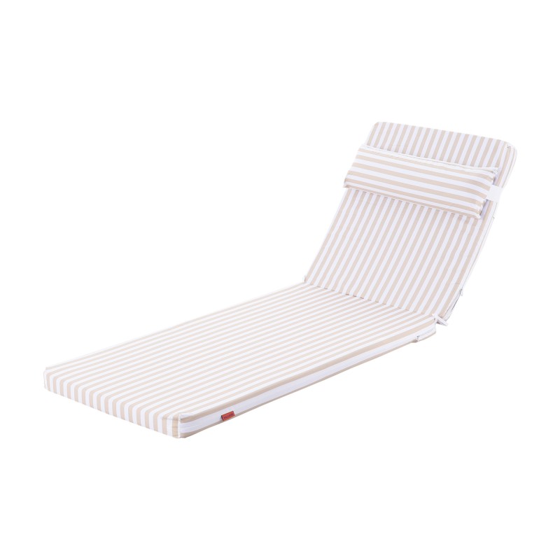 Матрас для шезлонга белая бежевая полоса Beige-Stripe 