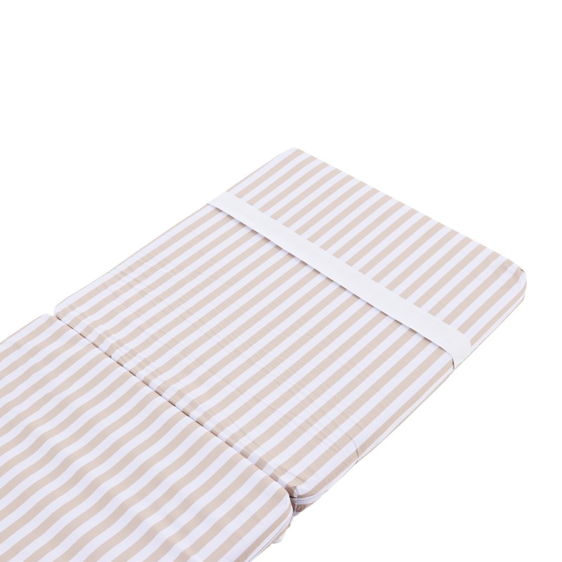 Матрас для шезлонга белая бежевая полоса Beige-Stripe 