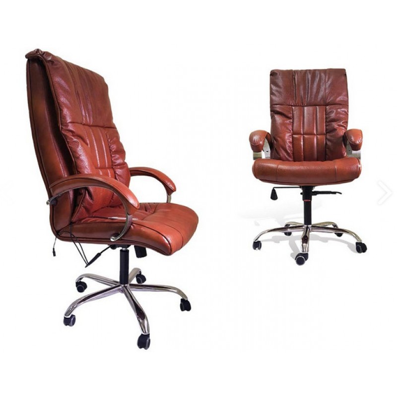 Офисное массажное кресло EGO BOSS EG1001 в комплектации ELITE (натуральная кожа), Антрацит, Шампань, Малахит, Марун, Махагон