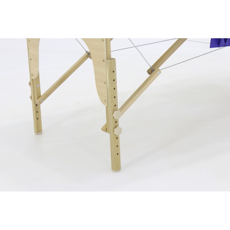 Массажный стол складной деревянный Med-Mos JF-AY01 3-х бежевый с синей волной МСТ-103Л (PW3.20.12A)