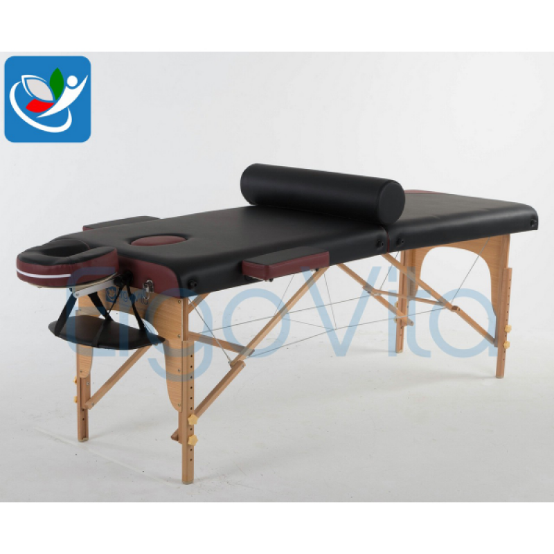Складной массажный стол ErgoVita Master (черный+бордовый)
