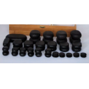 Набор массажных камней из базальта в коробке из бамбука (36 шт.) НК-1Б