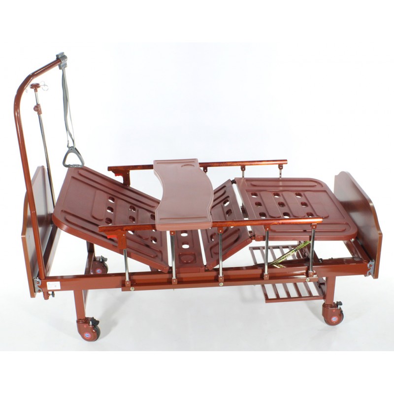 Кровать механическая Med-Mos E-8 (MM-2024Н-02) (2 функции) ЛДСП с полкой