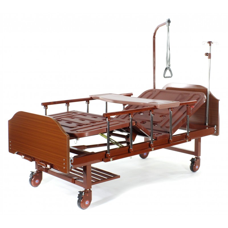 Кровать механическая Med-Mos E-8 (MM-2024Н-02) (2 функции) ЛДСП с полкой