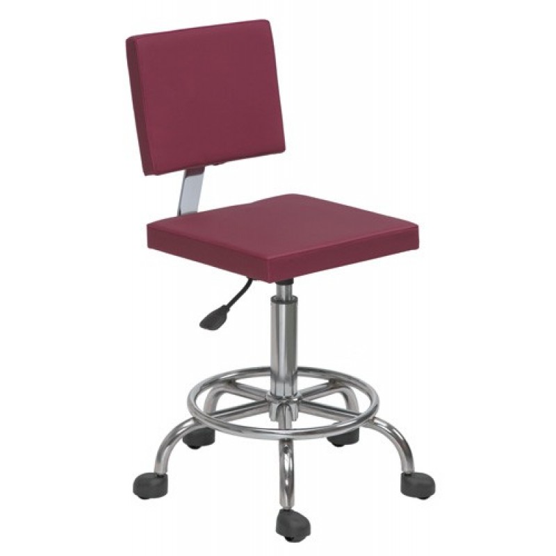 Стул мастера со спинкой С-11 пятилучье и газ-лифт - хром