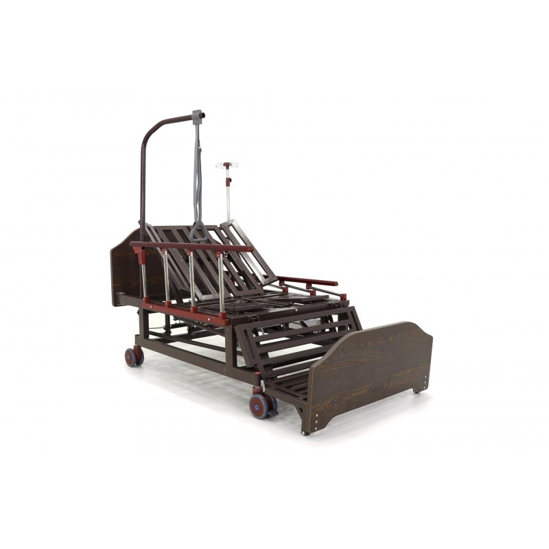 Кровать механическая Med-Mos E-45A  (ММ-5124Н-10) с боковым переворачиванием, туалетным устройством  и функцией «кардиокресло»
