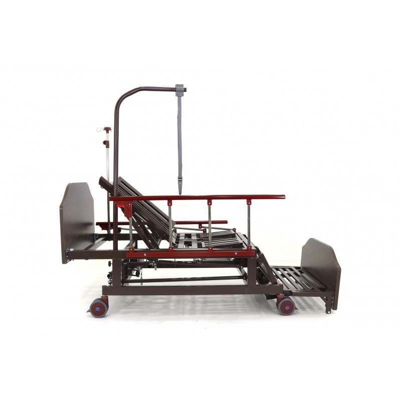 Кровать механическая Med-Mos  E-45A  (ММ-5124-01) с боковым переворачиванием, туалетным устройством и функцией