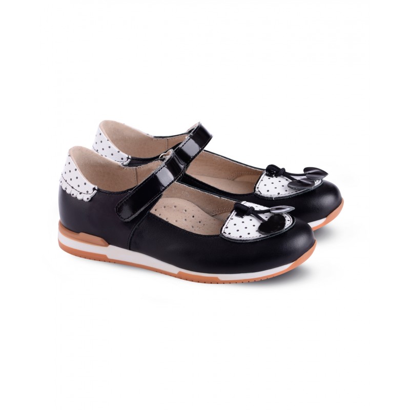 ДЕТСКИЕ ТУФЛИ ДЕВОЧКАМ 23 РАЗМЕРА ЧЕРНЫЙ КРУГЛЫЙ ГОД НАТУРАЛЬНАЯ КОЖА