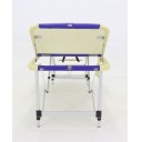 Массажный стол складной алюминиевый Med-Mos JFAL01A  М/К (3-х секционный) бежевый с синей волной  (PА3.20.12А)