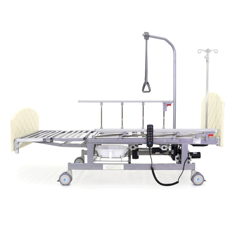 Кровать электрическая Med-Mos DB-11А (МЕ-5228Н-00) белый стандарт с боковым переворачиванием, туалетным устройством и функцией «кардиокресло»