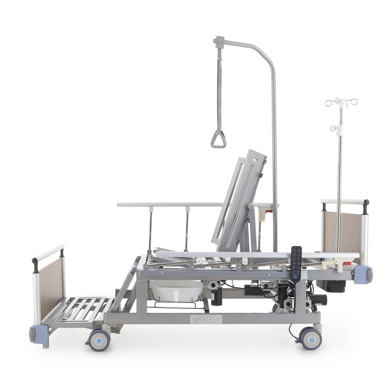 Кровать электрическая Med-Mos DB-11А (МЕ-5248Н-01) Алюм. с боковым переворачиванием, туалетным устройством и функцией «кардиокресло»