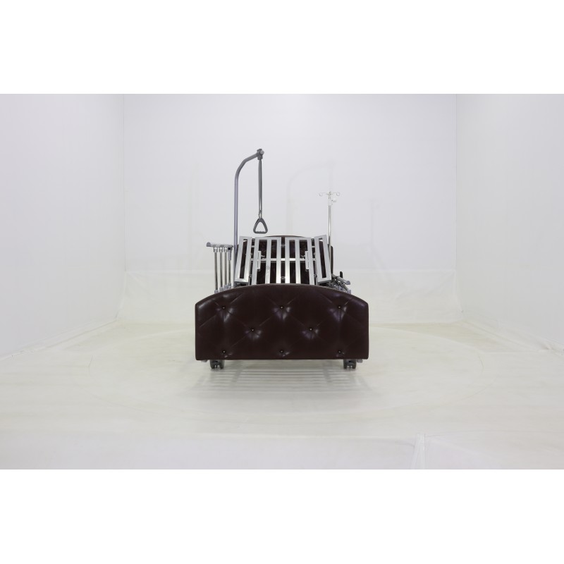 Кровать электрическая Med-Mos DB-11А (МЕ-5228Н-00)  темный премиум с боковым переворачиванием, туалетным устройством и функцией «кардиокресло»