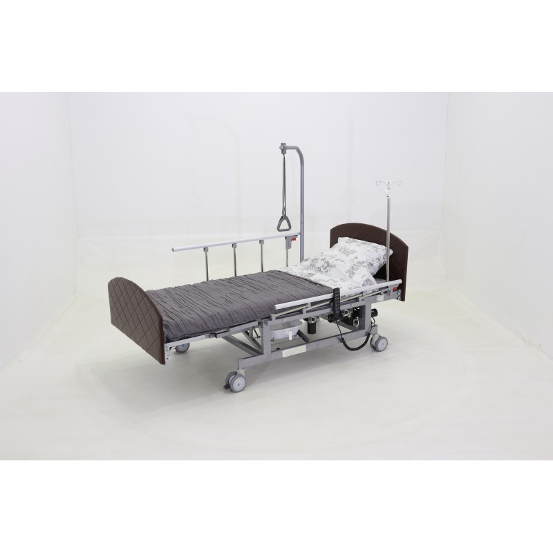 Кровать электрическая Med-Mos DB-11А (МЕ-5228Н-00)) темный стандарт с боковым переворачиванием, туалетным устройством и функцией «кардиокресло»