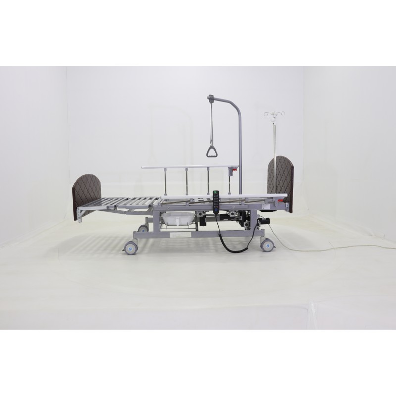 Кровать электрическая Med-Mos DB-11А (МЕ-5228Н-00)) темный стандарт с боковым переворачиванием, туалетным устройством и функцией «кардиокресло»