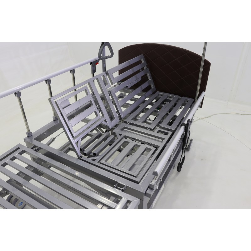 Кровать электрическая Med-Mos DB-11А (МЕ-5228Н-00)) темный стандарт с боковым переворачиванием, туалетным устройством и функцией «кардиокресло»