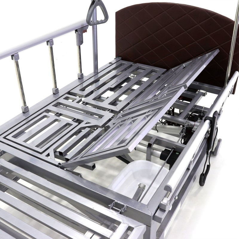 Кровать электрическая Med-Mos DB-11А (МЕ-5228Н-00)) темный стандарт с боковым переворачиванием, туалетным устройством и функцией «кардиокресло»