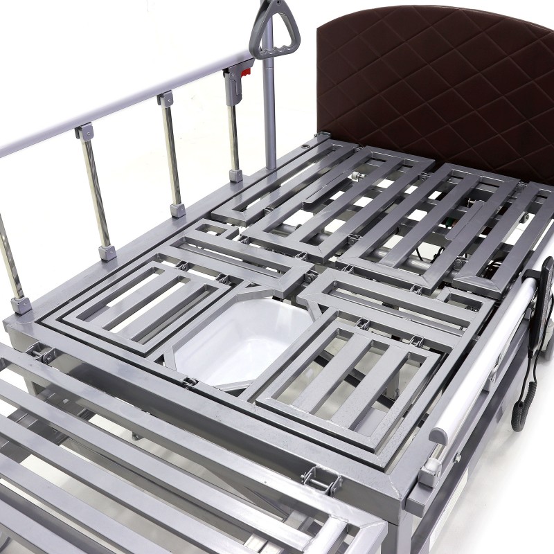 Кровать электрическая Med-Mos DB-11А (МЕ-5228Н-00)) темный стандарт с боковым переворачиванием, туалетным устройством и функцией «кардиокресло»