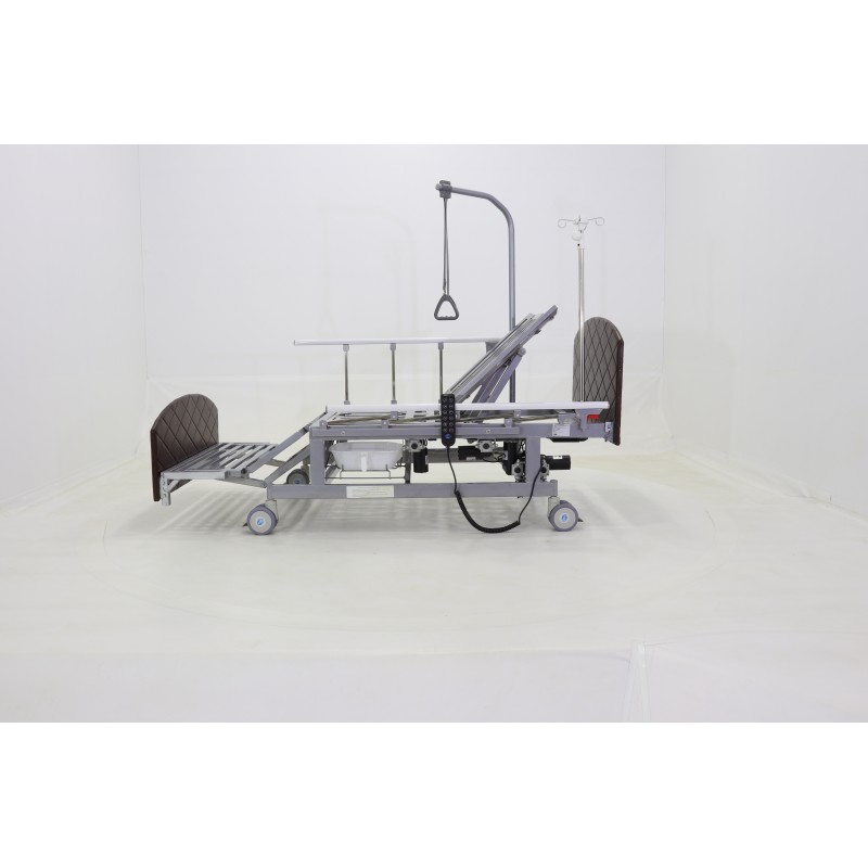 Кровать электрическая Med-Mos DB-11А (МЕ-5228Н-00)) темный стандарт с боковым переворачиванием, туалетным устройством и функцией «кардиокресло»