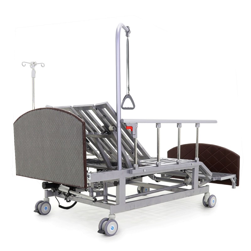 Кровать электрическая Med-Mos DB-11А (МЕ-5228Н-00)) темный стандарт с боковым переворачиванием, туалетным устройством и функцией «кардиокресло»