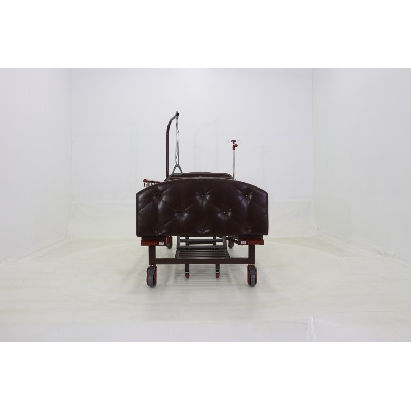 Кровать механическая Med-Mos YG-6 (MM-2124Н-11) ,темный премиум с туалетным устройством и функцией «кардиокресло»