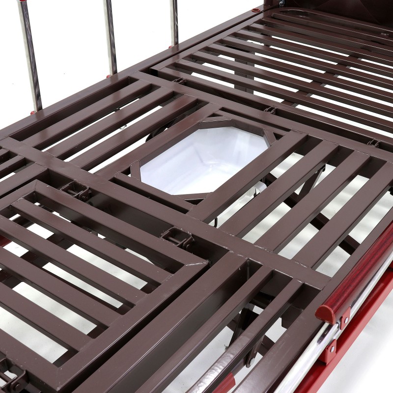 Кровать механическая Med-Mos YG-6 (MM-2124Н-11) ,темный премиум с туалетным устройством и функцией «кардиокресло»