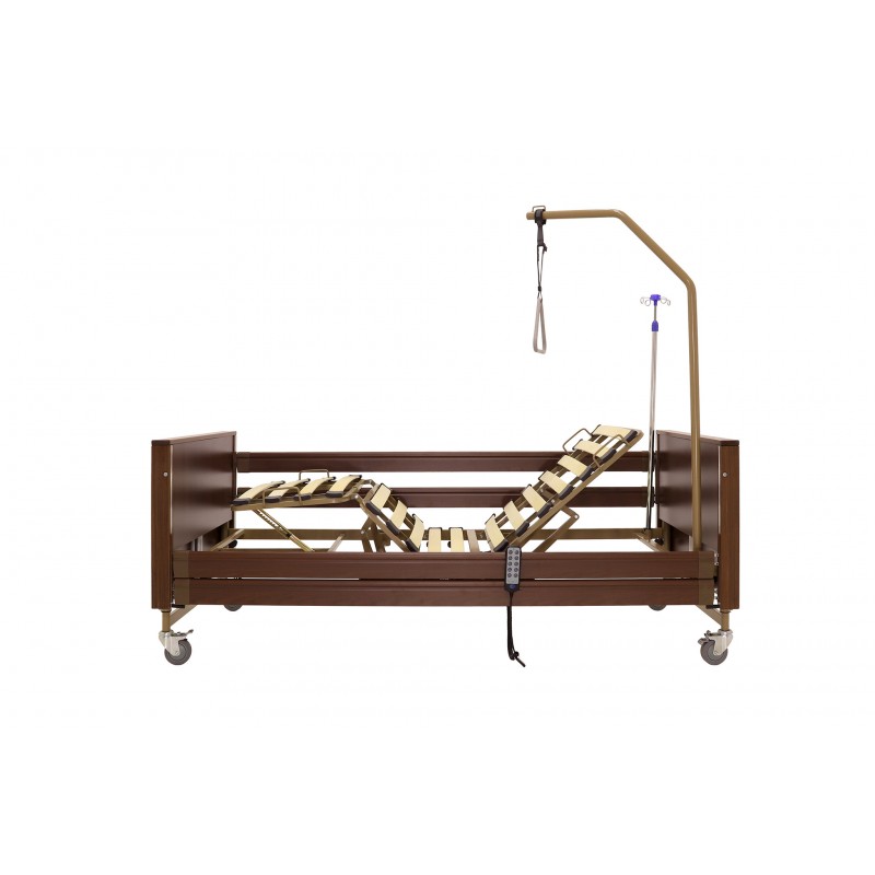 Кровать электрическая Med-Mos YG-1 (ЛДСП коричневый) с деревянными ламелями