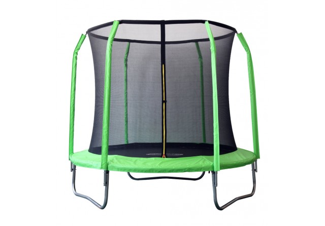 Батут SportElite 2,44м GB30201-8 FT, фиберглас, с защитной сеткой внутрь, салатовый
