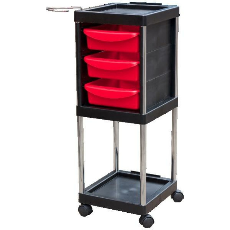 Тележка парикмахерская Procolors ГРАНД 50 черно-красного цвета