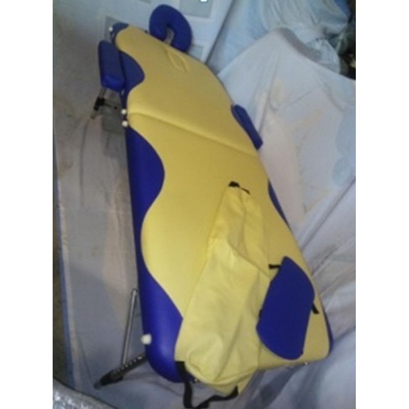 Стол складной алюминиевый Med-Mos JFAL01A 2-х секционный бежевый с синей волной МСТ-002Л (PA2.20.12A)